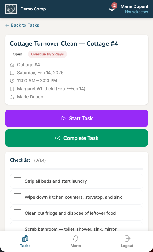 Staff Task Detail (Mobile)